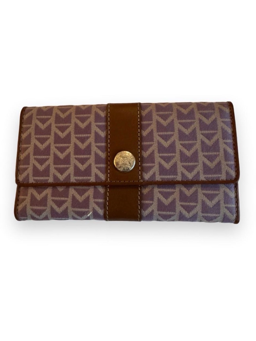 Michael Kors Lavender Signature Wallet Y2K Brown Trim NWT MSRP $148